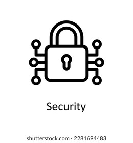 Security Vector    outline Icons. Simple stock illustration stock