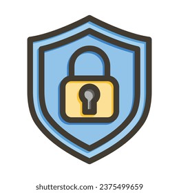 Security Vector Thick Line Filled Colors Icon For Personal And Commercial Use.
