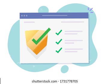 Security verification check computer software guard online for internet website virus attack protection web browser or secure safety guard technology as digital fraud spy test scan checklist for pc