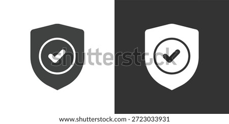 Security Verification Shield icon. Solid glyph series icon