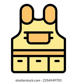 Security vest icon outline vector. Army proof. Swat armour color flat