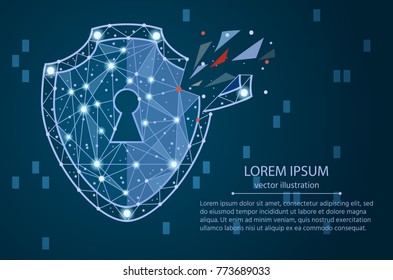 Security Violation - Infographical Concept. Graphic design on the theme of Cyber-Security Technology.isolated from low poly wireframe . abstract polygonal image mash line and point.vector