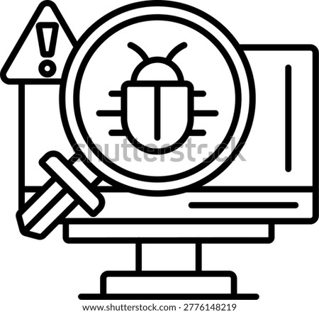 Security Vulnerability Scanner Illustration vector Icon Design
