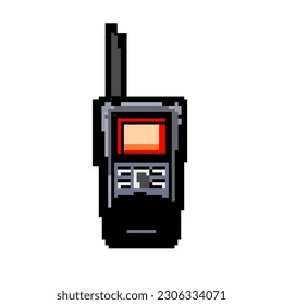 security walkie talkie game pixel art retro vector. bit security walkie talkie. old vintage illustration