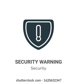 Security warning glyph icon vector on white background. Flat vector security warning icon symbol sign from modern security collection for mobile concept and web apps design.