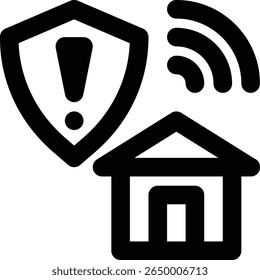 Security Warning, Home Security, Smart Alert Outline Icon