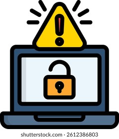 Security Warning Icon Lineal Color Vector Illustration