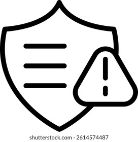 Security Warning Line Vector Icon Design