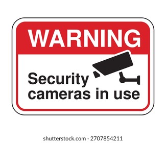 Señal de advertencia de seguridad – Cámaras en uso