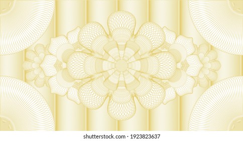 Security watermark. Banknotes. Vector illustration. Detailed design. 