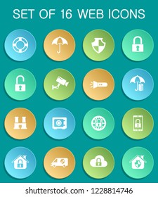 security web icons on colorful round buttons