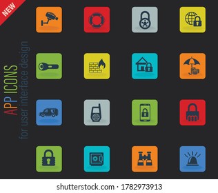 security web icons for user interface design