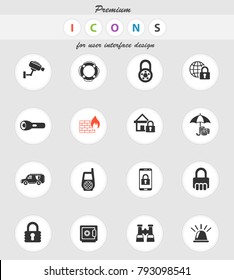 security web icons for user interface design