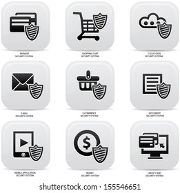 Security web media icons,Black version,vector