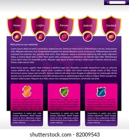 Security website template design with symbols
