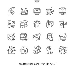 Security Well-crafted Pixel Perfect Vector Thin Line Icons 30 2x Grid for Web Graphics and Apps. Simple Minimal Pictogram