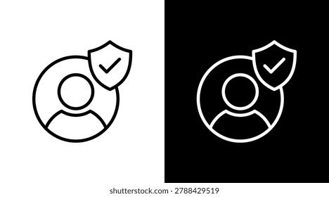 Security White Icon Set Design