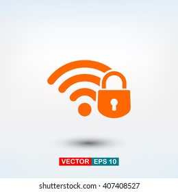  security wifi  icon. One of set web icons