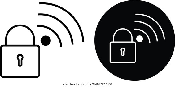 Sicherheit WiFi Internet. Privates WiFi-Internet-Icon. WiFi-Schutz- und Sicherheitssymbole. Symbole für den Schutz drahtloser Netzwerke.