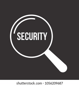 Security Word Magnifying Glass. Vector illustration