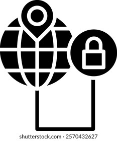 Security World Icon Glyph Vector Illustration