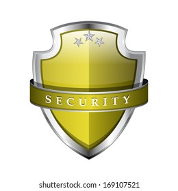 Security Yellow Vector Shield Icon Stock Vector (Royalty Free ...