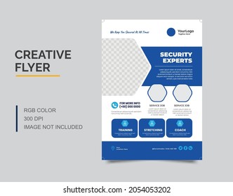 security_flyer Flyer poster pamphlet brochure cover design layout background. vector template in A4 size - Vector