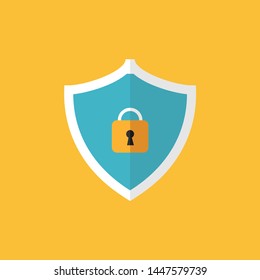 Security,Defence,secure, Firewall, Protection, Safety, Shield Flat Color Icon Vector