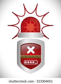 Securty system concept, warning icons design, vector illustration 10 eps graphic