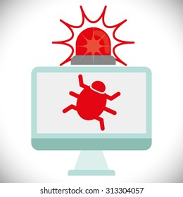 Securty system concept, warning icons design, vector illustration 10 eps graphic