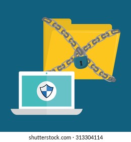 Securty system concept, warning icons design, vector illustration 10 eps graphic
