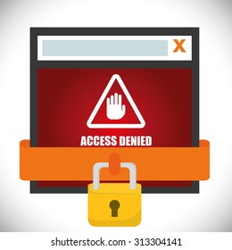 Securty system concept, warning icons design, vector illustration 10 eps graphic