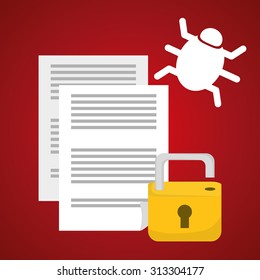 Securty system concept, warning icons design, vector illustration 10 eps graphic