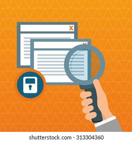 Securty system concept, warning icons design, vector illustration 10 eps graphic