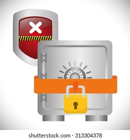 Securty system concept, warning icons design, vector illustration 10 eps graphic