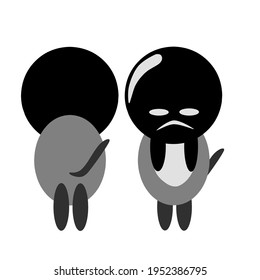 Sed emoticon vector Front back