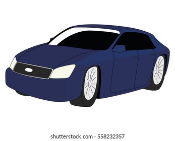 Sedan blue vector illustration isolated