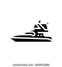 sedan bridge boat glyph icon vector. sedan bridge boat sign. isolated contour symbol black illustration