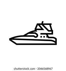 sedan bridge boat line icon vector. sedan bridge boat sign. isolated contour symbol black illustration svg
