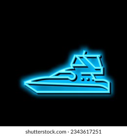 sedan bridge boat neon light sign vector. sedan bridge boat illustration svg