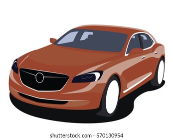 Sedan brown realistic vector illustration isolated no background
