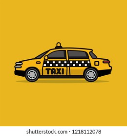 Sedan Cab Taxi Vector Illustration