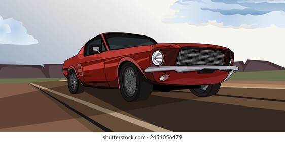 sedán car art , Plantilla de Vector Side View