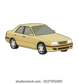 Sedan car beige colored vector illustration design