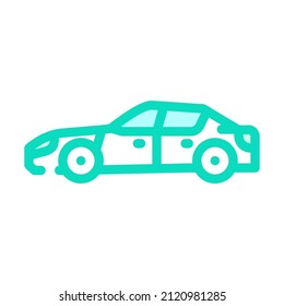 sedan car body type color icon vector. sedan car body type sign. isolated symbol illustration