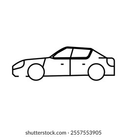 sedan car body type line icon vector. sedan car body type sign. isolated contour symbol black illustration