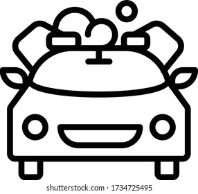 Sedan Car with Bubble Sud Concept Vector Icon Deisgn, Carwash & Detail Center equipment on white background