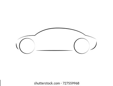 Sedan car contour black icon no background