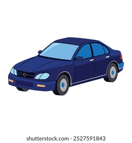 Sedan car dark Blue colored vector illustration design