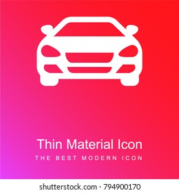 Sedan car front red and pink gradient material white icon minimal design